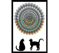 Zenbroidery Printed Fabric Pack-Cat Mandala, Cotton, White, 25.5 x 40.5 x 0.1 cm