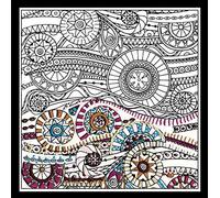Zenbroidery Printed Fabric Waves Embroidery Kit, Cotton, White