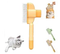 Zenbrush Cat Comb, Zenbrush - Removes Fur & Relieves Pain, Zen Brush For Cats, Avatore Zenbrushs Self-Cleaning Pet Flea Grooming Brush, 2025 New Wider Cat Comb (Yellow)