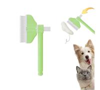 ZenBrush Cat Grooming Comb with 360° Pivot Head - Dual-Action Flea Comb & Hair Removal Brush, Gentle Massage Brush for Indoor Cats Stress-Free Coat Care (Green)