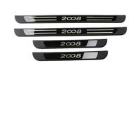 ZENCIX 4pcs Car Door Sill Scuff Plate, For Peugeot 2008 2014-2020, Stainless Steel Protector Strips, Non-Slip Anti-scratch Exterior Decoration Accessories