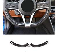 ZENCIX Real Carbon Fiber, Car Steering Wheel Decoration Frame Strip, For Alfa Romeo Giulia Stelvio 2017-2019, Protective Cover, Interior Decoration Accessories,Bla-ck