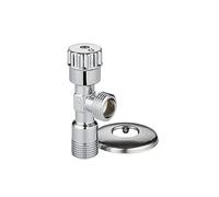 ZencQ Angle Valve 1/2 Inch Wall Connection, 1/2 Inch Hose Connection, Corner Control Valve, Angle Valve Sink for Cold Hot Water Drinking Water (1/2 x 1/2)