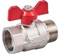 zencQ Butterfly Brass Ball Valve MF 1/2" 3/4" 1" zoll 40PN double outlets coverter for water tank for toilet cistern washers ball valve diaphragm washer repair kit bottom entry