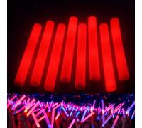 zenda club 48cm Red Foam LED Light Sticks (Pack of 10) - 3 Flashing Modes - LED Foam Sticks for Party, Concert, Wedding, Birthday - 8H Battery Life