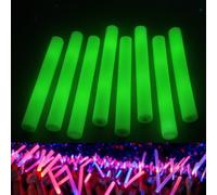zenda club® Pack of 10 Green LED Light Sticks 48 cm - Fluorescent Foam Light Stick - 3 Flash Modes - Glow Sticks for Concert, Wedding, Birthday, Festival and DJ Party