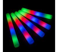 zenda club Pack of 40 48 cm Multi-Coloured LED Light Sticks - High Quality Foam - 3 Flash Modes - Ideal for Parties, Concerts, Weddings, Birthdays - 8H Battery Life