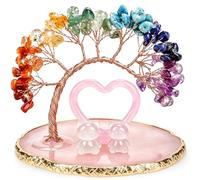 ZenDecor Rose Quartz Bear Crystal Tree, Crystal Gifts for Women | Meaningful Rose Quartz Crystal Gift with Teddy Bears,Heart & Greeting Card-A thoughtful keepsake for women,love & friendship