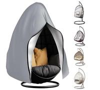 ZenDen Patio Hanging Egg Chair Cover, Outdoor 2 Seat Swing Egg Chair Cover Waterproof with Zipper, 210D Heavy Duty Outdoor Swing Egg Chair Cover 230 x 200cm, Grey