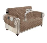 ZenDen Sofa Covers 100% Waterproof Sofa Slipcovers 2 Seater, Non Slip Cover for Kids/Dogs/Pets, Washable Sofa Protector with Elastic Strap, Taupe