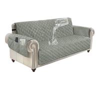 ZenDen Sofa Covers 100% Waterproof Sofa Slipcovers 4 Seater, Non Slip Cover for Kids/Dogs/Pets, Washable Sofa Protector with Elastic Strap, Light Grey