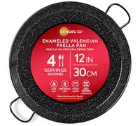 ZENDEU Enameled Paella Pan (Carbon Steel, 12 in - 30 cm (4 Servings))