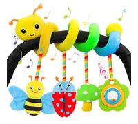 Zendstanding Car Seat Toys for Babies 0-6 Months Upgraded Version Spiral Car Seat & Stroller Activity Toy, Soft Plush Hanging Toys with Rattles, Best Gift for Ages 0 and Up