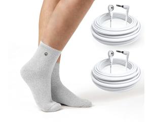 ZenEarth Grounding Socks Kit (Unisex, Medium) - Conductive Earthing Socks with 2 Grounding Cords Included.