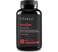 IronZen 30mg Iron with Vitamin C, B6, B9 & B12 - Zenement | Iron Bisglycinate in Liposomal and Chelated Form - 90 Vegan Capsules, 3 Month Supply - Additive Free, Gluten Free
