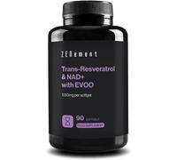 Trans-Resveratrol & NAD+ with Extra Virgin Olive Oil, 1055mg per Softgel - High Absorption and Synergistic Formula - 90 Softgels for 3 Months, Anti-Ageing and Sirtuin Activator - Zenement