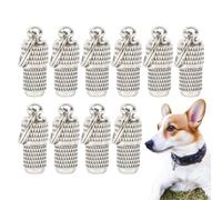 Zenfony 10 Pcs Pet ID Tags, Personalised Aluminium Screw Thread Dog Name Tags, Anti Lost Pet Tube Tag for Collar, Waterproof Lightweight Address Label for Cat Dog Puppy