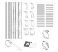 Zenfony 19 Pack Invisible Ring Size Adjuster, Ring Sizer with 4 Styles for Loose Rings, R-ing Tightener Rings Resizer, Includes Silicone Guards, Spacer & Polish Cloth