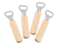 Zenfony 4 PCS Wooden Bottle Openers, Handheld Beer Openers for Home & Bar, Stainless Steel Bottle Opener for Drinks Cider Bar Home Gadgets