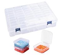 Zenfony 45 Pcs Bead Storage Box, Clear Plastic Craft Organiser Containers, Small Rectangle Diamond Art Storage Containers with Hinged Lid for Diamond DIY Craft, Store Gems, Jewelry, Toys, Small Parts