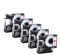 Zenfora 5 10PCS 12mm Label Tapes Compatible With Printer Supplies LabelManager 100 450D For Part Number D1 A45010 A45013 A45018(5PK Red on clear)