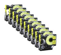 Zenfora 5 10PCS 12mm Label Tapes Compatible With Printer Supplies LabelManager 100 450D For Part Number D1 A45010 A45013 A45018(10PK Black on yellow)