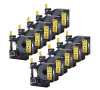 Zenfora D1 Tapes 45013 45010 45016 45021 Standard Label 6 9 12mm Black On White Compatible With 200 450(10PK Black on Gold)