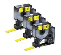 Zenfora Flexible Nylon Labels 3-15PCS A18488 A18490 A18489 18491 12mm 19mm Compatible With 1000 5200 Maker(3PK Black on Yellow)