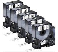 Zenfora Flexible Nylon Labels 3-15PCS A18488 A18490 A18489 18491 12mm 19mm Compatible With 1000 5200 Maker(5PK Black on White)