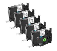 Zenfora Heat Shrink Tubes Label 3 To 20 Pack Compatible With HSE HS-231 HS-631 11.7 Mm Black On White Ribbon For PT-1010 Printer(5PK Black on White)