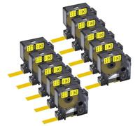 Zenfora Label Tapes 3 5 10Pcs A18444 A18445 A18432 A18435 12mm Compatible With Industrial 1000 5200 Maker(10PK Black on Yellow)