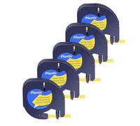 Zenfora Tapes Compatible With Plus LT100H QX50 A91331 A16952 A91333 12mmx4m Label Maker 3 To 10Pcs(5PK Yellow(Plastic))