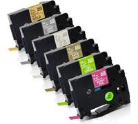 Zenfora TZe-MQP35 White On Berry Pink Matt Paper Tape Compatible With PT-D210(Gold on Satin Silver)