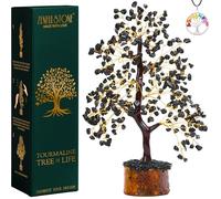 ZENFULSTONE Black Tourmaline Crystal Tree for Protection & Grounding from Negative Energy as Home & Office Decore | Handmade Bonsai for EMF Protection | Perfect Cleansing Energy Gift for Mom & Dad