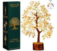 ZENFULSTONE Citrine Tree of Life for Home, Office, and Desk Décor | Handmade Bonsai for Prosperity, Joy & Confidence | Perfect Success Gift for Mom & Dad