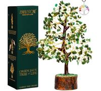 ZENFULSTONE Green Jade Crystal Tree of Life for Luck & Prosperity Decor for Home and Office | Handmade Bonsai for Wealth & Balance and Good Fortune | Perfect Well-being Gift for Loved ones