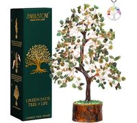ZENFULSTONE Green Jade Crystal Tree of Life for Luck & Prosperity Decor for Home and Office | Handmade Bonsai for Wealth & Balance and Good Fortune | Perfect Well-being Gift for Loved ones