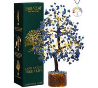 ZENFULSTONE lapis Lazuli Crystal Tree for Wisdom & Truth Décor for Home and Office | Handmade Bonsai for Communication & Clarity of Thought | Perfect Insight Gift for Loved ones
