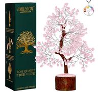 ZENFULSTONE Rose Quartz Crystal Tree of Life for Love & Healing Décor for Home and Office | Handmade Bonsai for Emotional Support & Harmony as Symbol of Piece for Loved ones