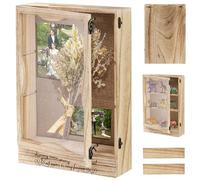 ZENFUN 11X16 Wedding Shadow Box, Large Shadow Box Frame, 3" Deep Shadow Display Case with Removable Shelves and Drawer, Wood Memory Box for Pictures, Flowers, Memorial Gifts, Wall or Tabletop