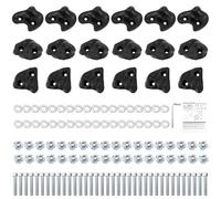 ZENFUN 18 Pc Rock Climbing Holds, Indoor & Outdoor Rocks Wall Climbing Kit, Black Rock Climb Holds Playground Play Set, Multi-Shape Climbing Rock Wall Grips with Mounting Hardware