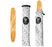 ZENFUN 2 Packs Reusable Baguette Bag, Freezer French Bread Storage Bag, Large Loaf Bread Bags Waterproof, Breads Baguette Bags, Large, 30.5" × 6"