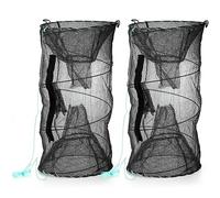 ZENFUN 2 Pcs Fishing Bait Trap, Crab Traps Minnow Traps, Crawfish Trap, Collapsible Net, Foldable Fishing Net Portable Folded Fishing Accessories