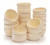 ZENFUN 20 Pcs Mini Wooden Pinch Bowls, 1.5 oz Unfinished Bowl Set for DIY Crafts, Condiment Bowls, Small Round Bowl for Sorting, Dipping Sauce, Nuts, Spice, Candy, 1.1 x 2.1 Inches