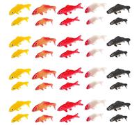 ZENFUN 50 Packs Mini Koi Fish, Cute Miniature Fish Fake, Plastic Small Koifish, Tiny Fish Model Bulk for Ornament Supplies, Cake Decoration,Tank DIY, Fairy Garden Supplies