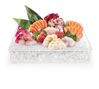 ZENFUN Ice Chilled Party Platter, Clear Fruit Trays Serving for Party Chilled Veggie Tray Large Removable Serving Tray Ideal for Appetizers, Seafood, Cheeses, Meats, Desserts and Charcuterie Board