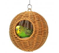 ZENFUN Steel Frame Bird Nest for Cage, Washable Small Bird Bed Chewproof with Plush Pad, Hammock Hideout Lay Eggs Parakeet Nest Sleep, Parakeet Warm Bed House Hut for Lovebird, Canary, Budgie, Finch