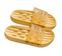 Zeng25liangOu-12 anti-slip Shower Slippers for Women Men, Breathable Quick Drying Bath Shoes Lightweight Non Slip House Slide for Indoor Outdoor for Pool Shower Beach(Yellow,Alpha Small)