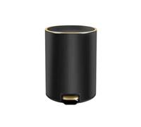 Zeng25liangOu-12 Compact Bin 18L Pedal Bin - Stainless Steel Rubbish Bin with Lid, Removable Inner Bucket for small space(Black)