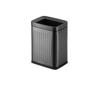 Zeng25liangOu-12 Compact Bin Double-layer Stainless Steel Trash Can Waste Basket Open Top Trash Bin for small space(Black)